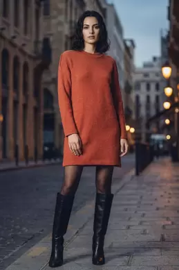 ROBE COURTE EN MAILLE