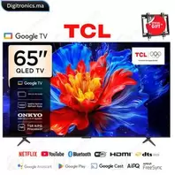 TCL 65 QLED 4K UHD Smart Google TV Dolby Vision, Atmos, Audio ONKYO, 144Hz, 65P8K + Support Gratuit