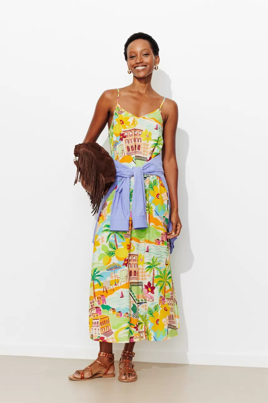 Robe longue à bretelles Femme