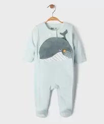 Pyjama ouverture devant avec motif baleine bébé