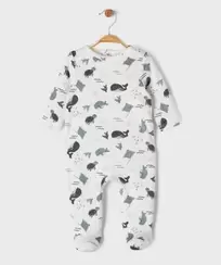 Pyjama en velours avec motifs marins bébé