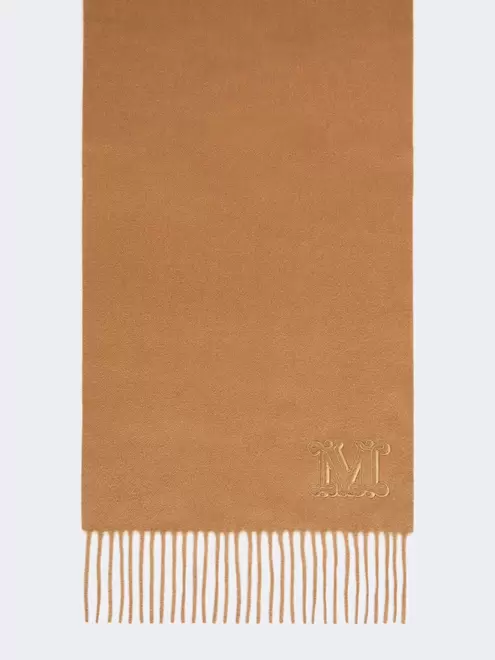 Monogram-embroidered cashmere stole