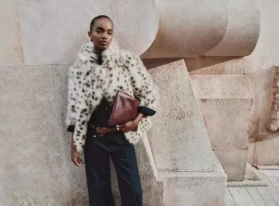 Indigo wide-leg jeans with vertical seam