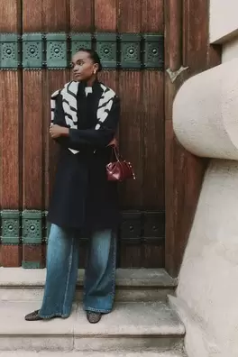 Basic synthetic wool coat