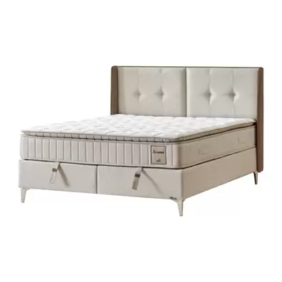 SERENA SOMMIER 160x200CM AVEC RANGEMENT + 2 CHEVETS+MATELAS SERENA