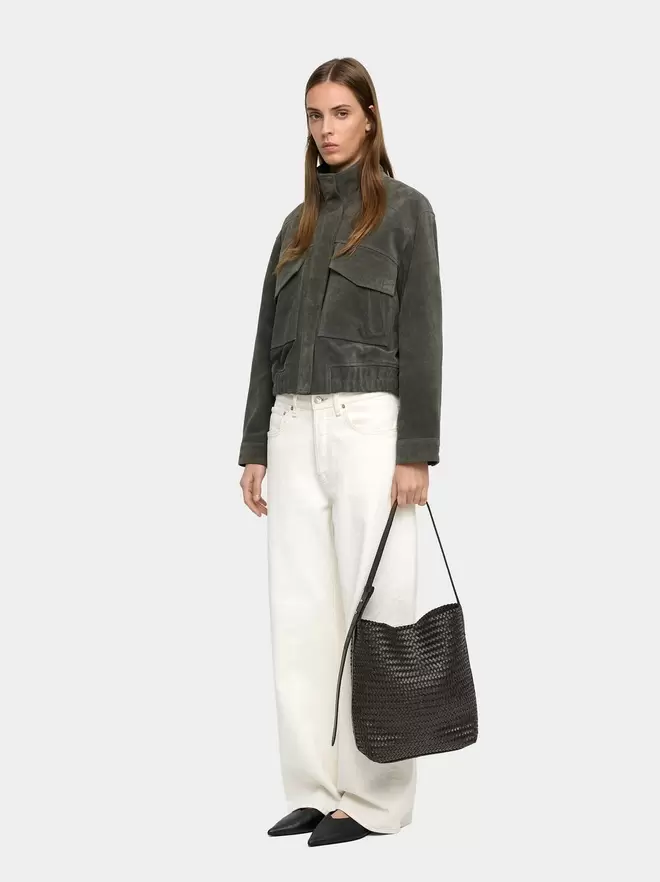 Sac à épaule avec cuir tressé