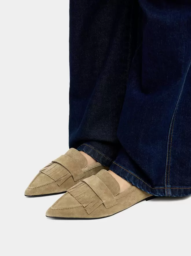 Mocassins en cuir avec franges