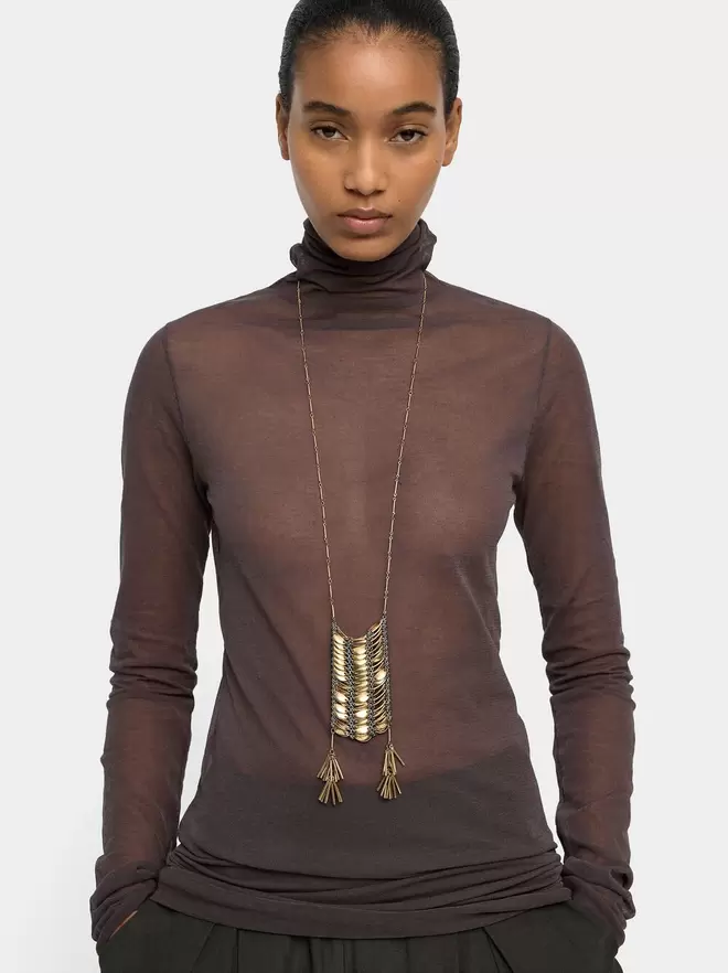 Collier avec pendentif de poche bicolore