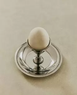 COQUETIER ACIER AVEC SOUCOUPE