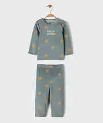 Pyjama 2 pièces en velours à motifs étoiles bébé garçon