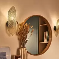 Miroir Rond Noyer 55CM Verre antirouille