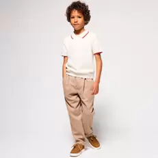 Polo en maille beige Garçon