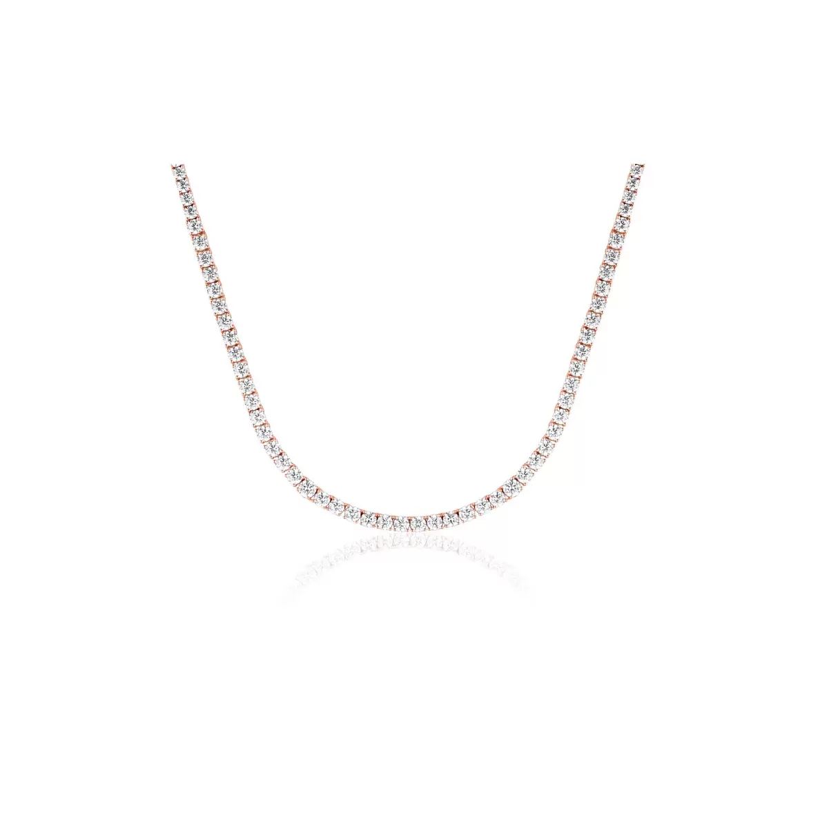 Collier Rivière en Argent 925 RG serti de zirconiums blancs