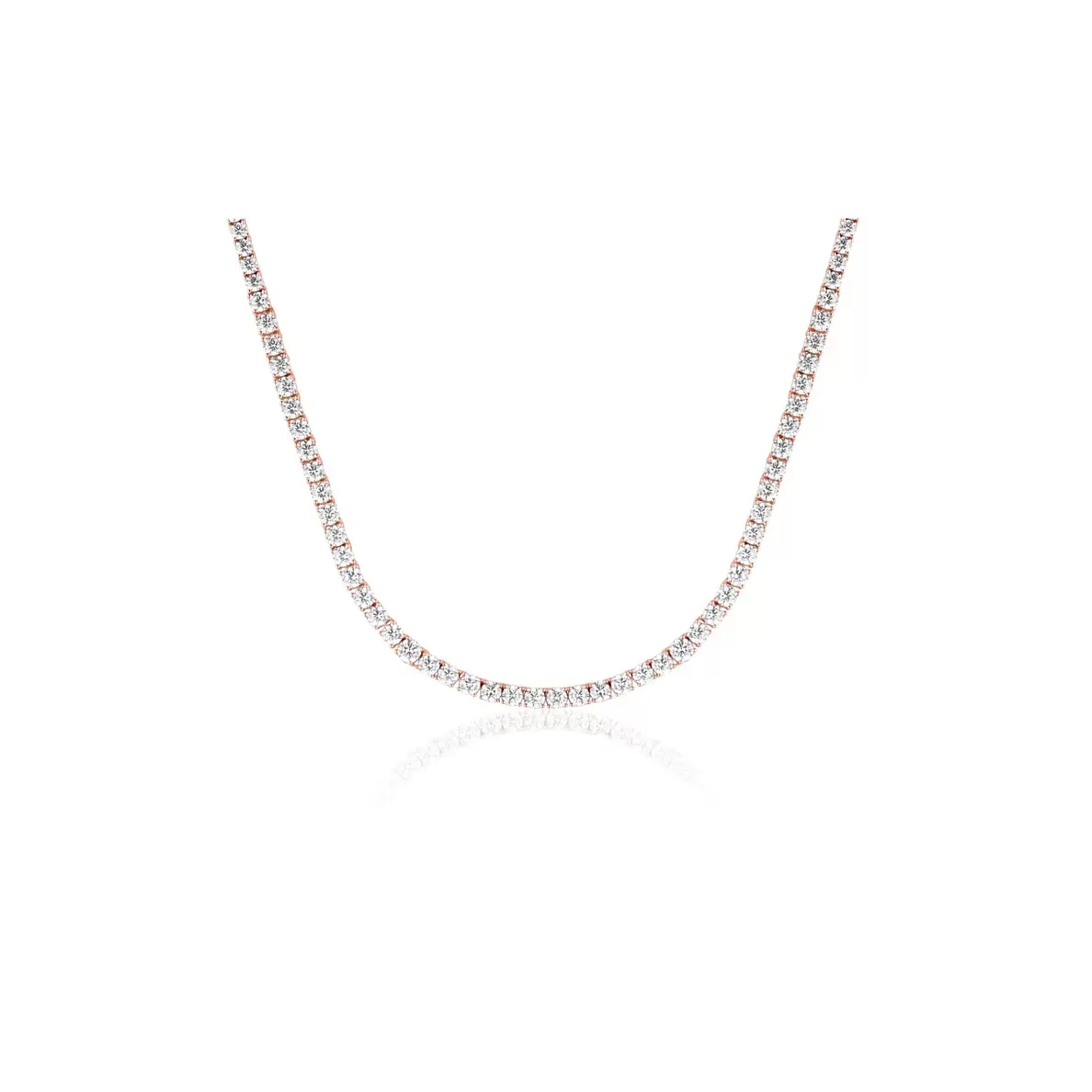 Collier Rivière en Argent 925 RG serti de zirconiums blancs