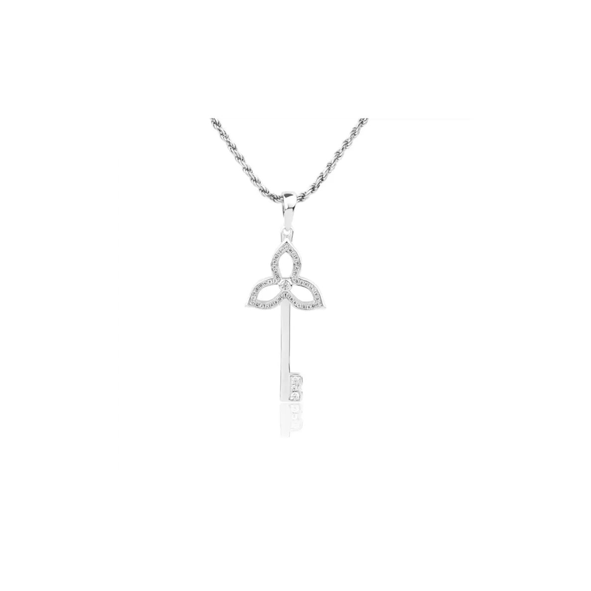 Pendentif Key Flower Excellence Argent 925 Rh