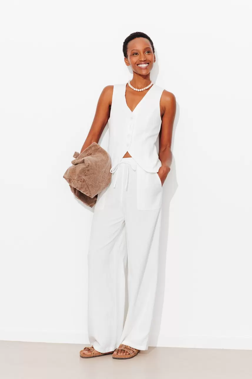 Pantalon large et uni Femme