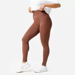 Legging seamless effet push up taille haute femme, marron foncé