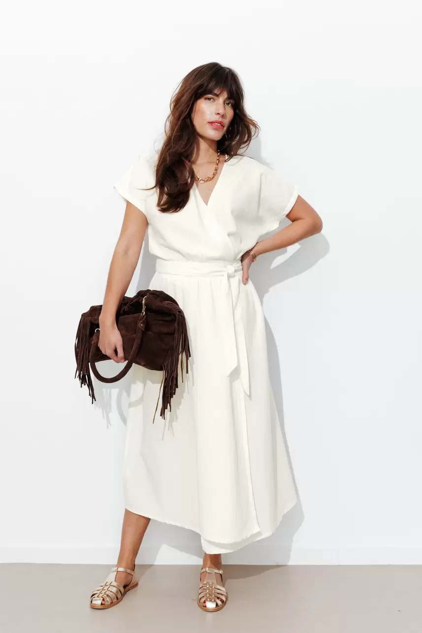 Robe portefeuille unie Femme