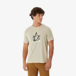 T-shirt de randonnée montagne manches courtes homme, MH500 beige