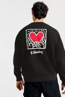 Sweat col rond imprimé licence Keith Haring