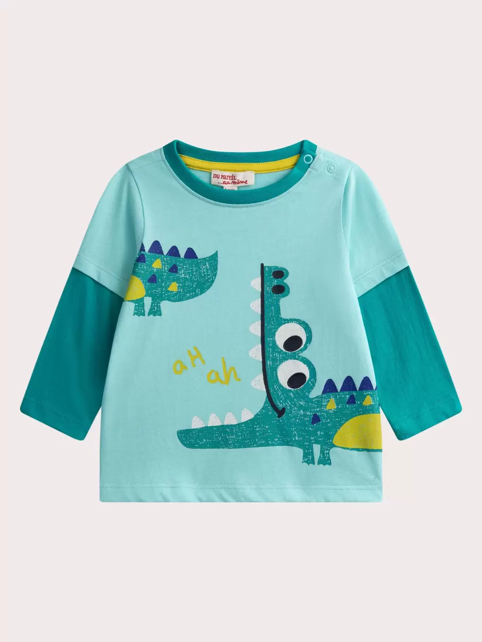 Turquoise long sleeve t-shirt for baby boy