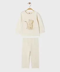 Pyjama 2 pièces motif léopard et pois pailletés bébé