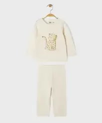 Pyjama 2 pièces motif léopard et pois pailletés bébé