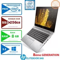 Hp PC PORTABLE HP ELITEBOOK 840 G5 8ÉME GÉN-CORE I5-8Go-256 Go SSD-Remise à neuf