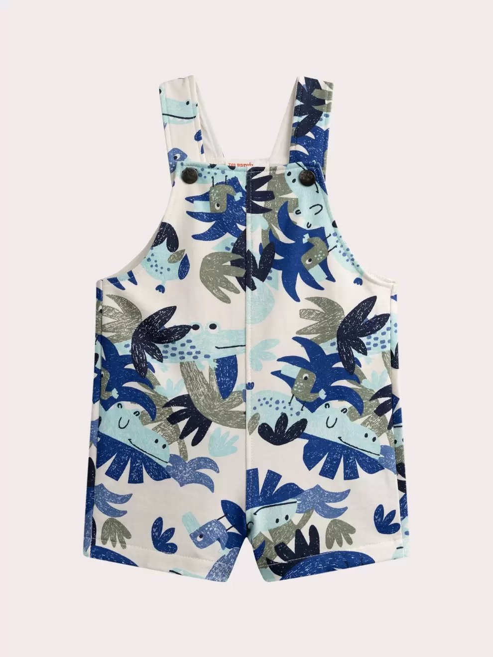 Printed short overalls for baby boy