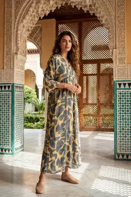 GANDORA RAMADAN À IMPRIMÉ FEUILLAGE