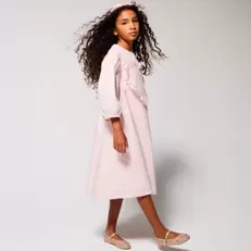 Robe cœur volanté rose fille