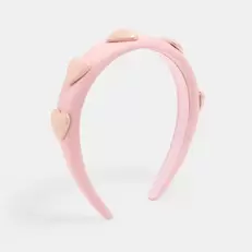 Serre-tête rose motif coeur Fille