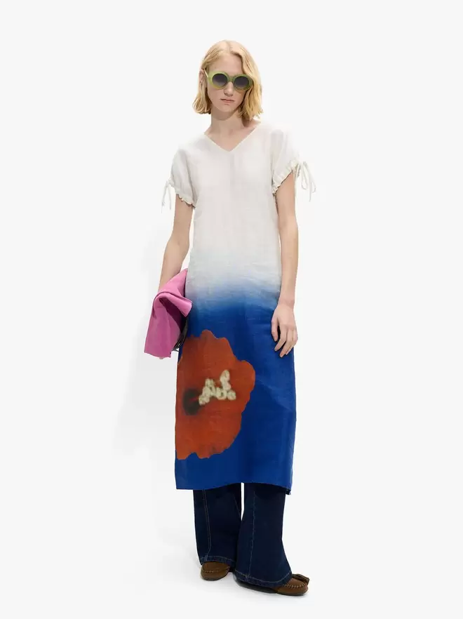 Robe midi à motif floral