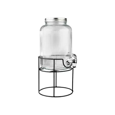 DISTRIBUTEUR DE BOISSONS EN VERRE SUPPORT MÉTAL 3,5L