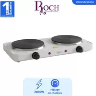 Roch Réchaud électrique à 2 plaque chauffante portable cuisinière 2000w