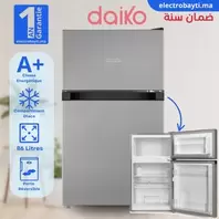 Daiko Mini Réfrigérateur 86L Classe A+ Compact et Silencieux - Dark Silver - FTD-1863K