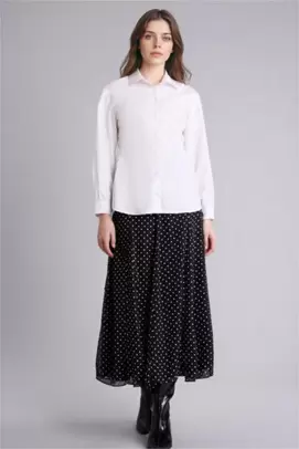 Jupe midi en chiffon à pois