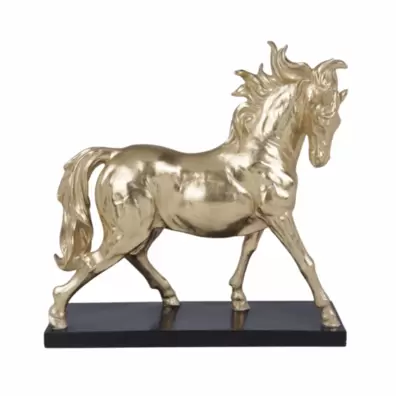 SCULPTURE CHEVAL DOREE DECO 33.4×10.7×28.5CM