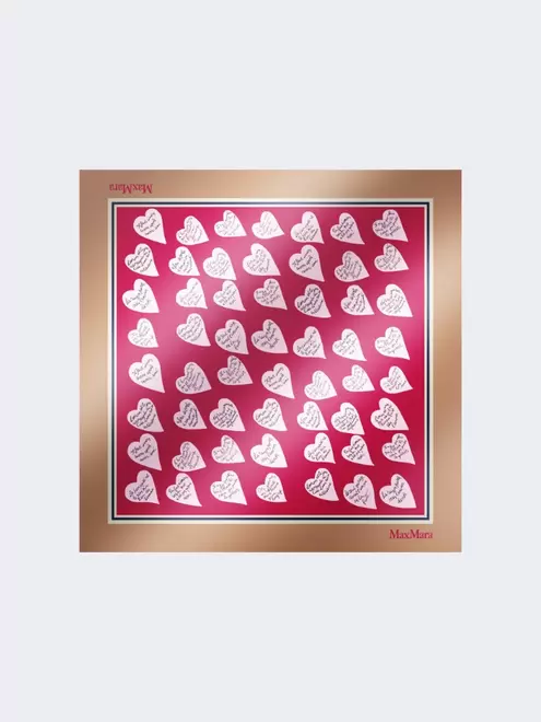 Printed silk scarf - BEIGE