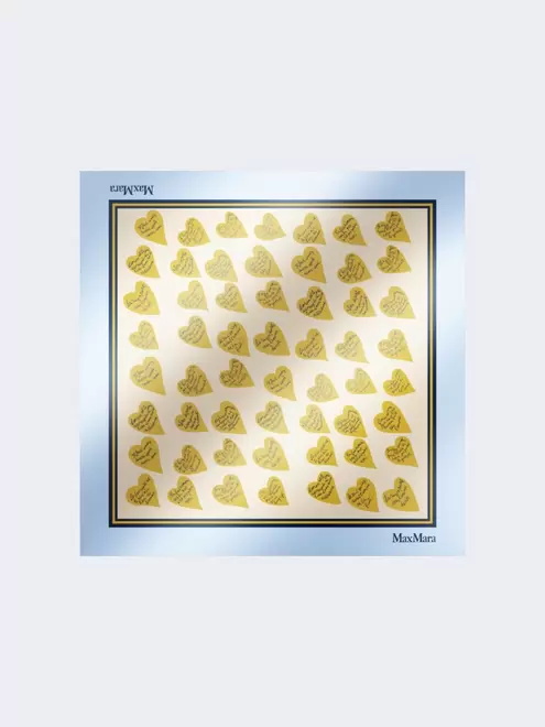 Printed silk scarf - LIGHT BLUE