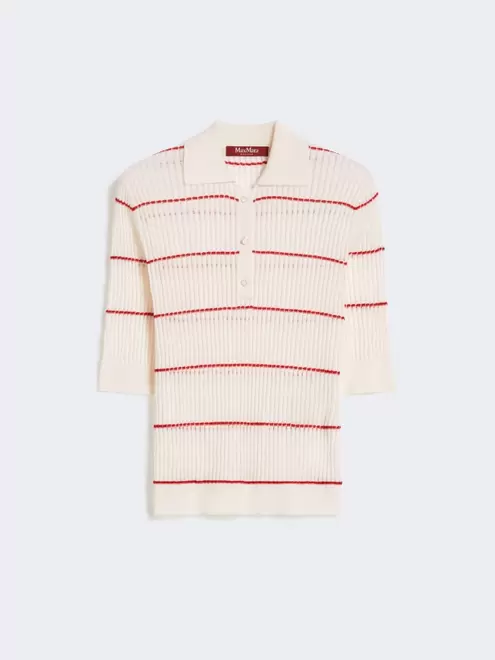 Silk and wool yarn jumper - WHITE