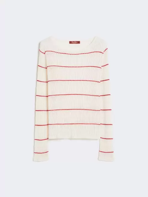 Slim-fit wool and silk sweater - WHITE