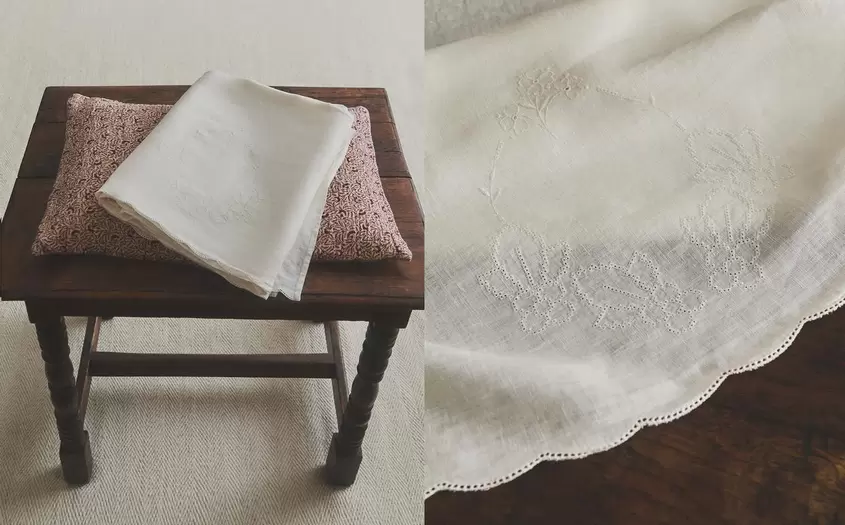 DRAP DE DESSUS LIN DÉLAVÉ