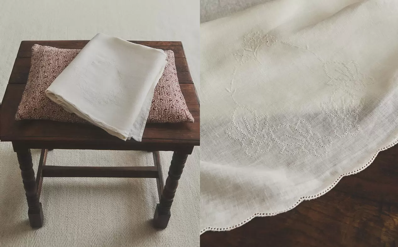 DRAP DE DESSUS LIN DÉLAVÉ