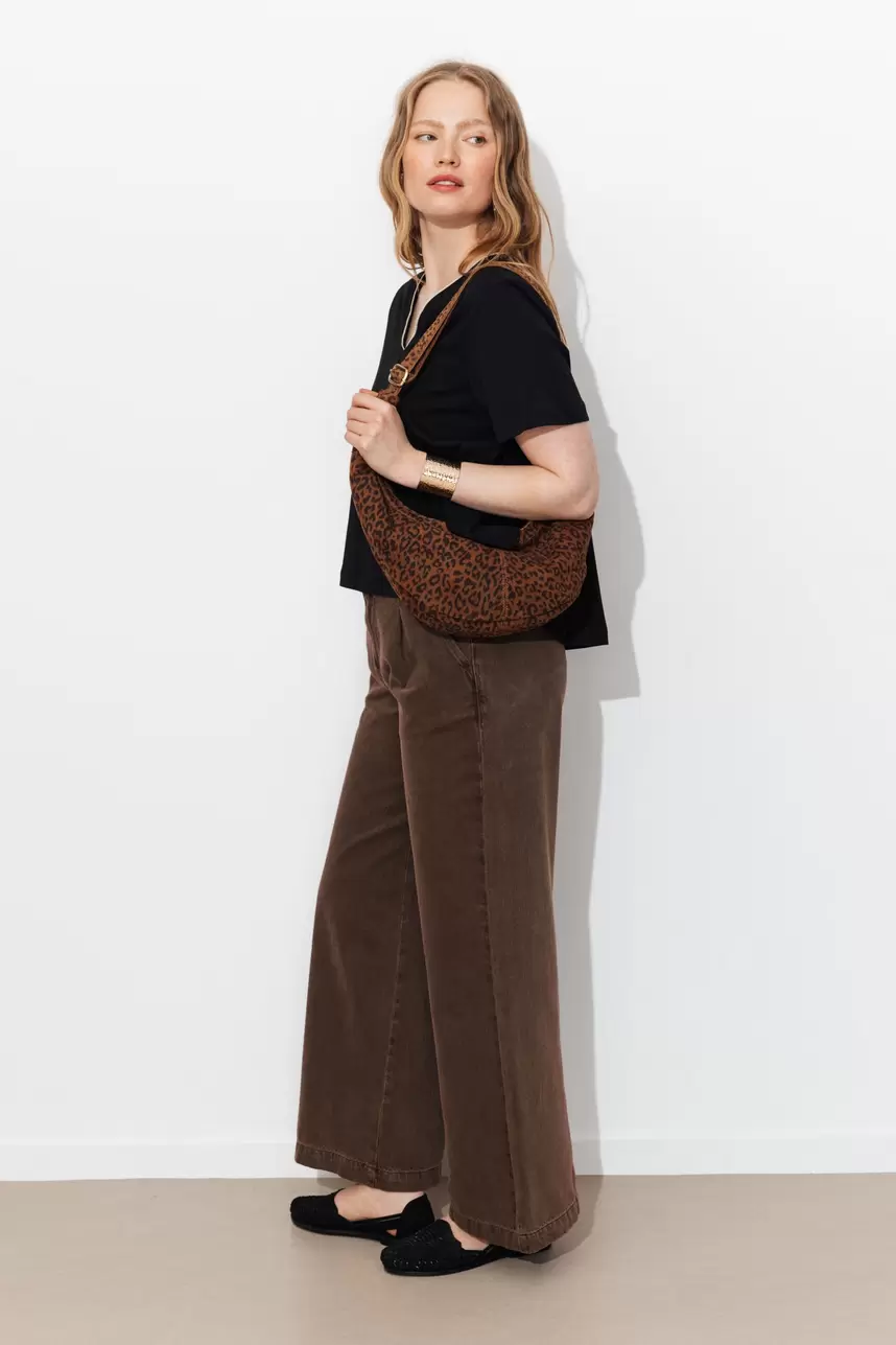 Pantalon large taille haute