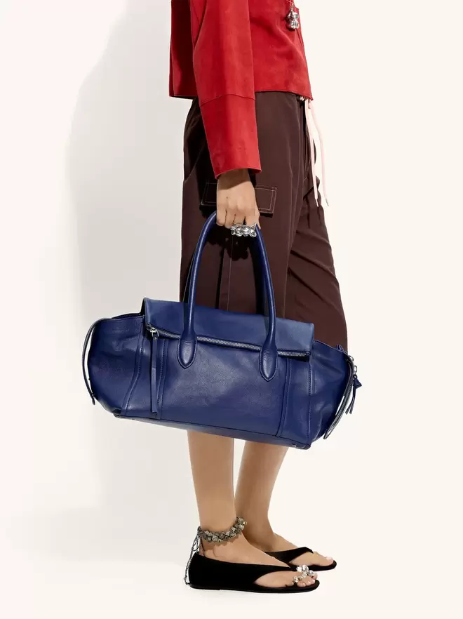 Sac cabas en cuir avec rabat