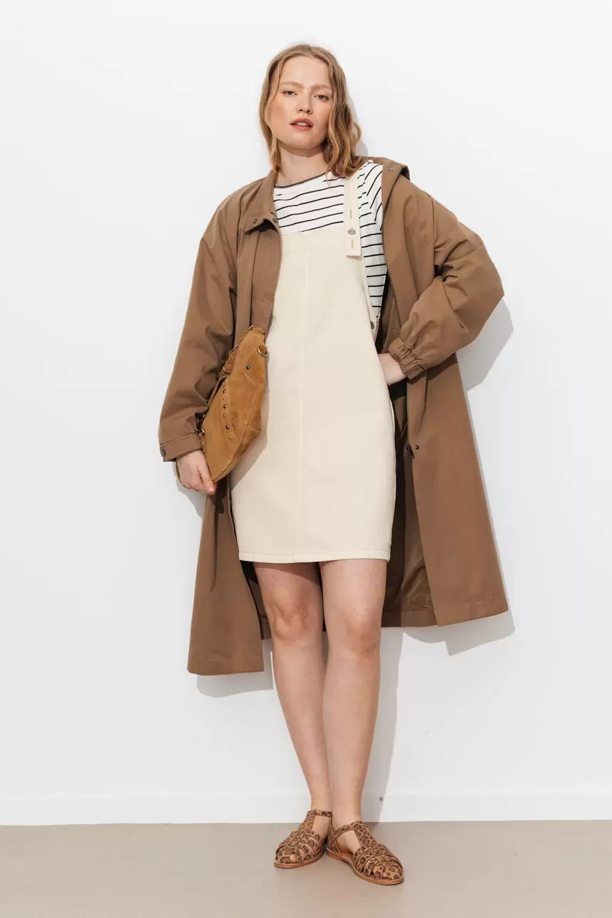 Robe-salopette courte en jean