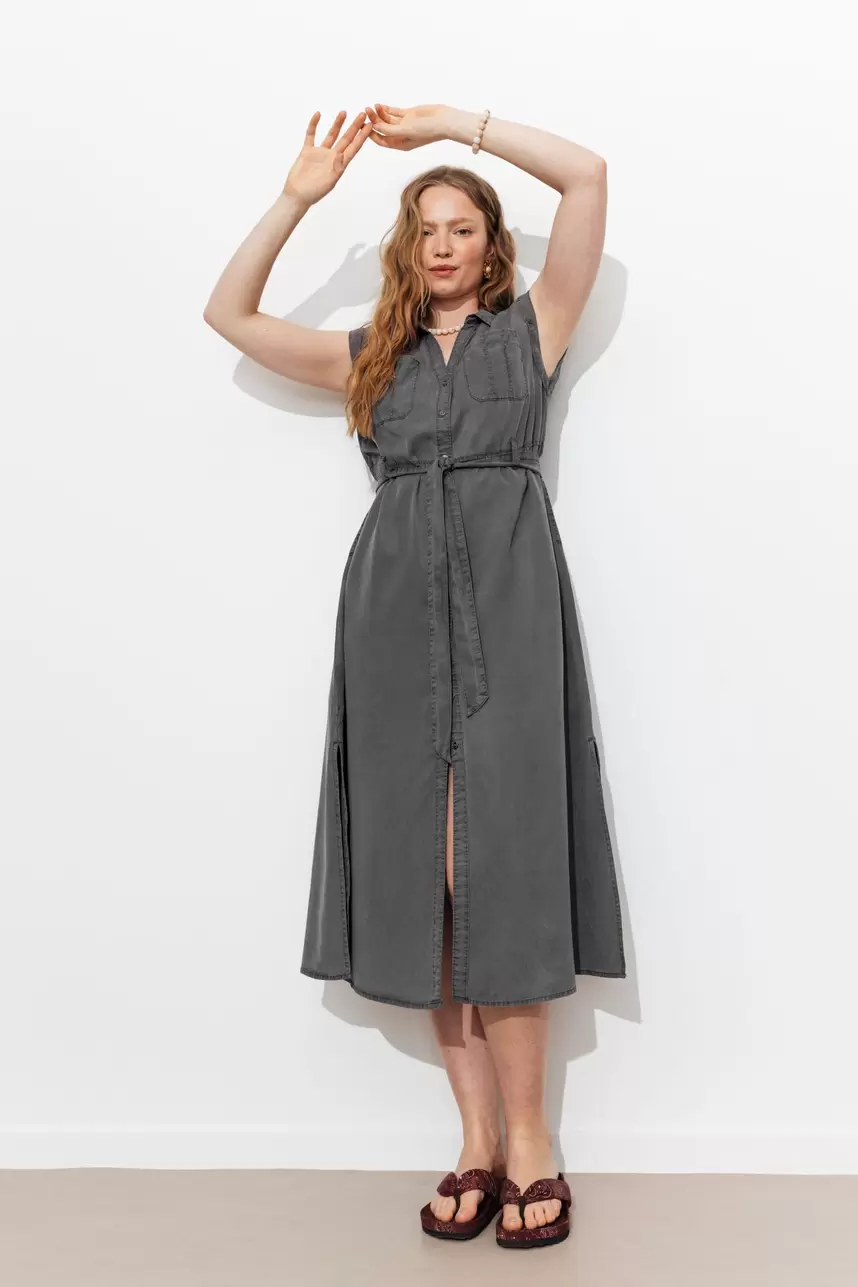 Robe-chemise unie Femme