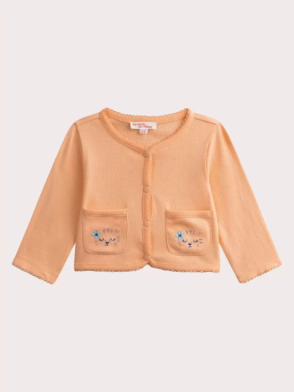 Cardigan peche pour bébé fille