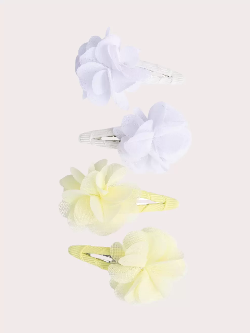 Lot de 4 barrettes fleurs en tulle pour fille